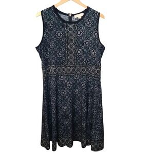 Michael Kors XXL Dress Sleeveless Floral Print Navy Blue‎ Career Casual